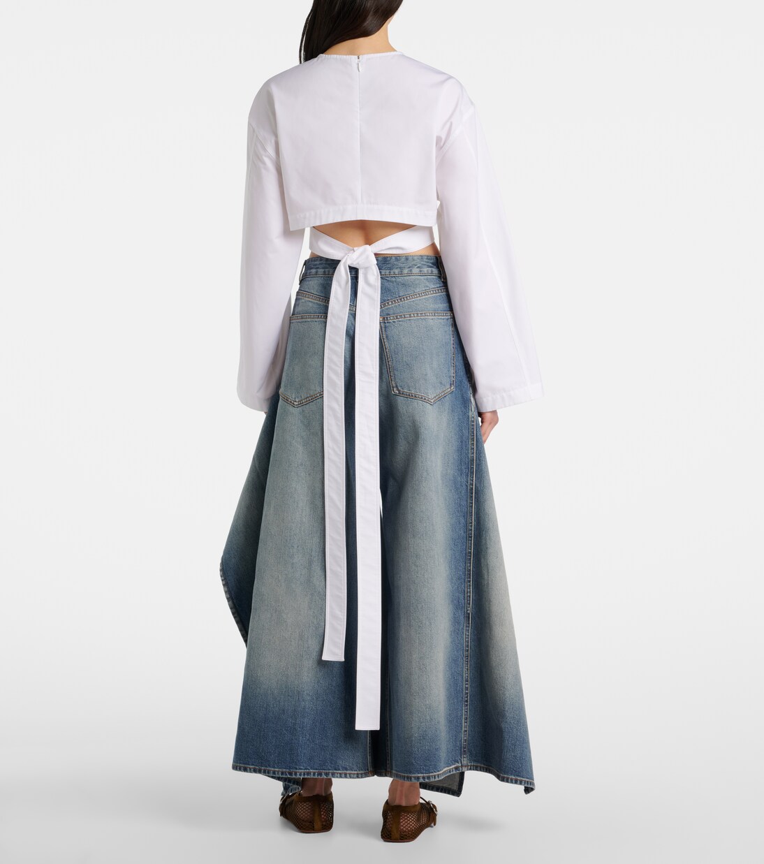 Ruffled wide-leg jeans | Alaïa