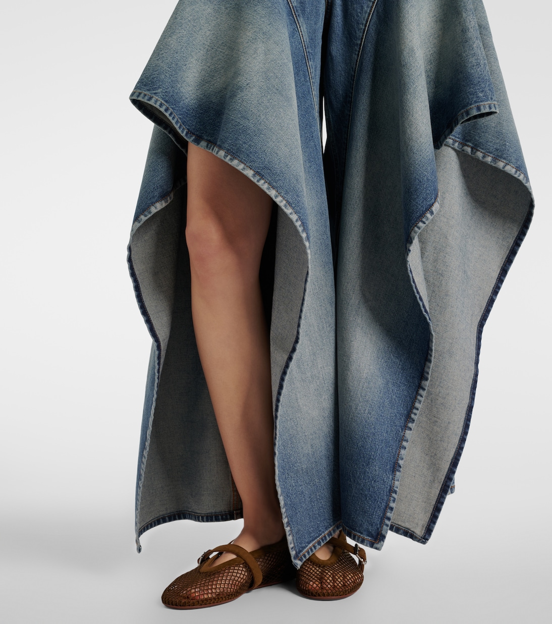 Ruffled wide-leg jeans | Alaïa