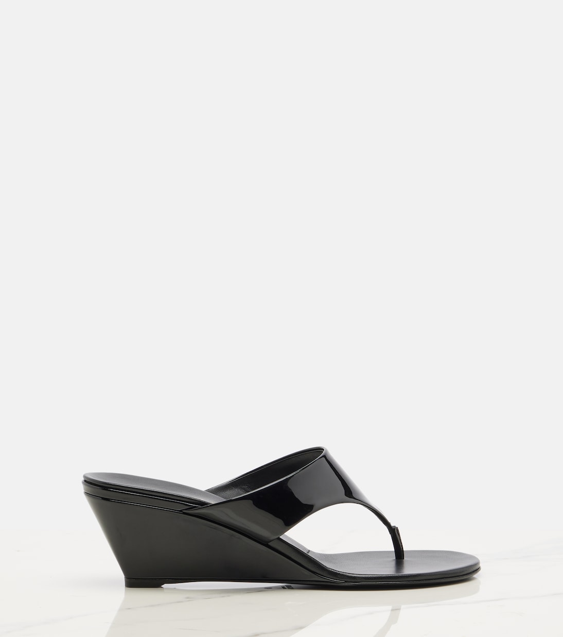 Patent leather thong sandals | Prada
