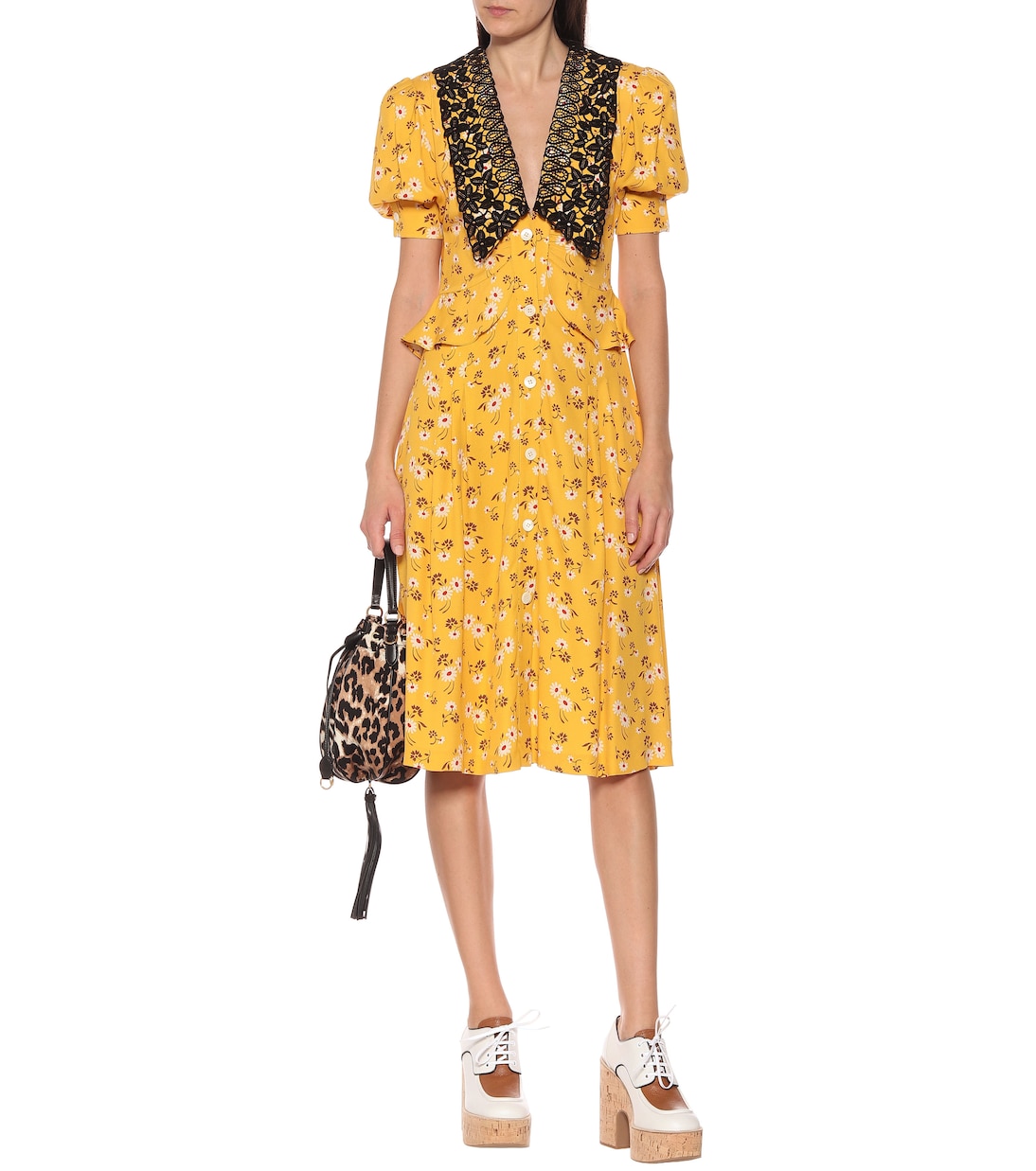 Leather and cork platforms | Miu Miu
