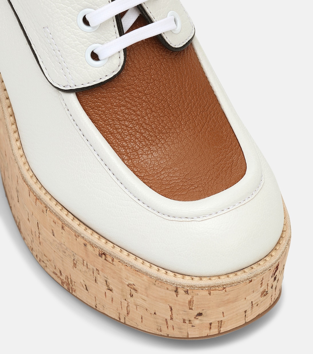 Leather and cork platforms | Miu Miu