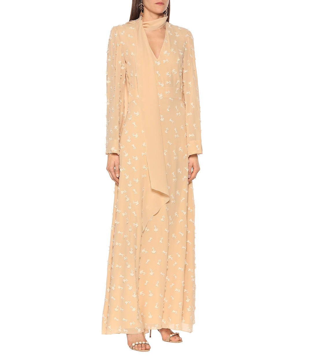 Embroidered silk maxi dress | Chloé