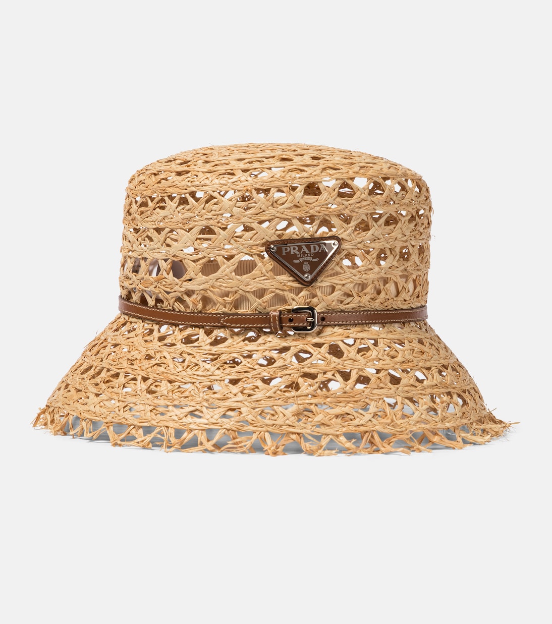 라피아 이펙트 버킷 햇 | Prada