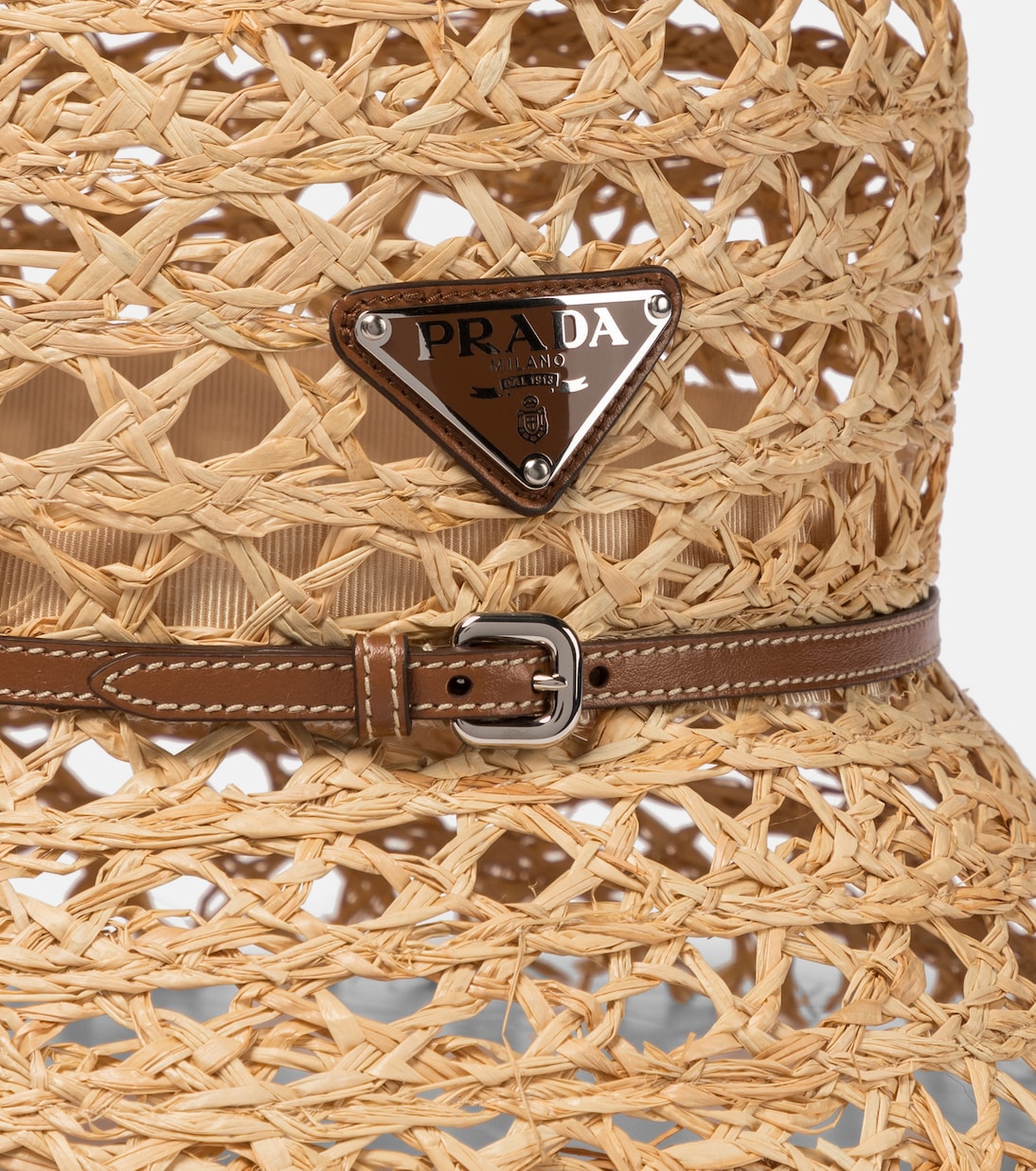 라피아 이펙트 버킷 햇 | Prada