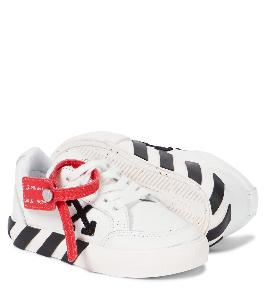 Low Vulcanized leather sneakers in white Off White Kids Mytheresa