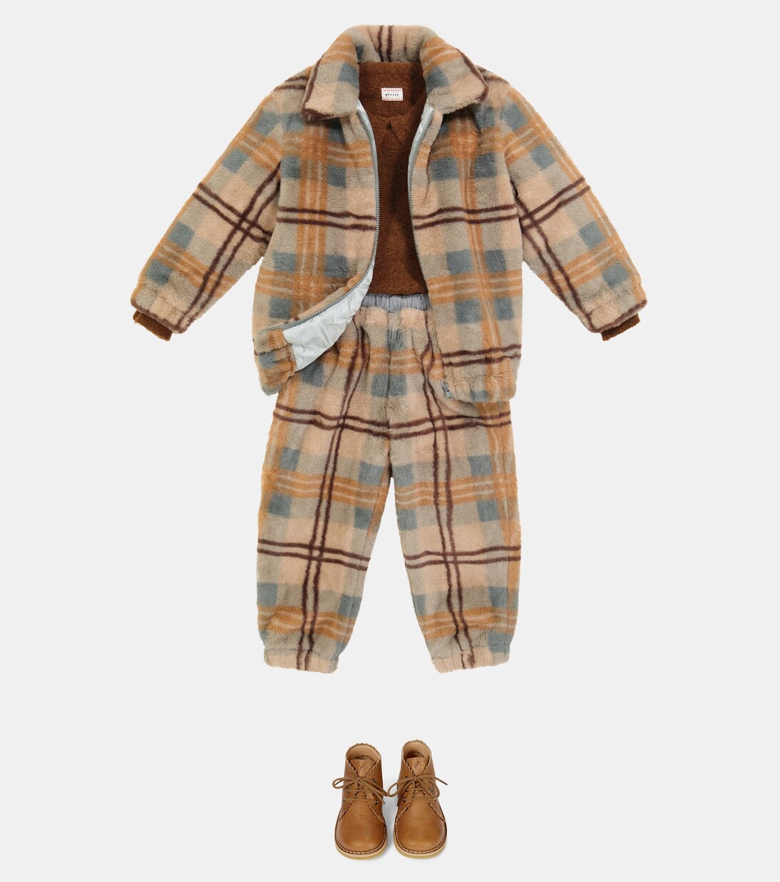 Checked faux fur jacket | Paade Mode