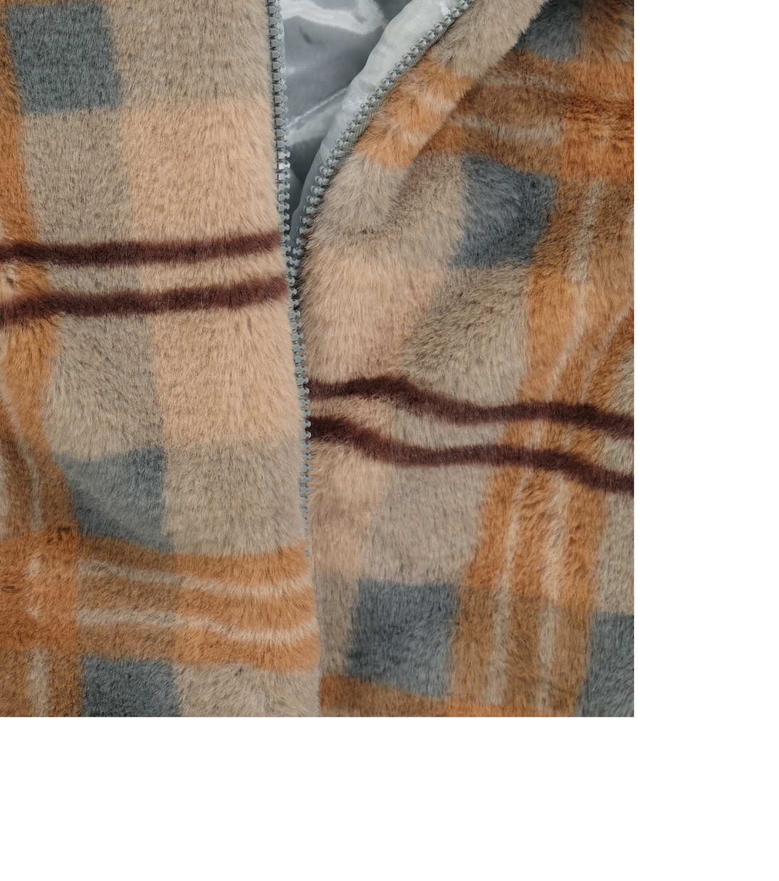 Checked faux fur jacket | Paade Mode