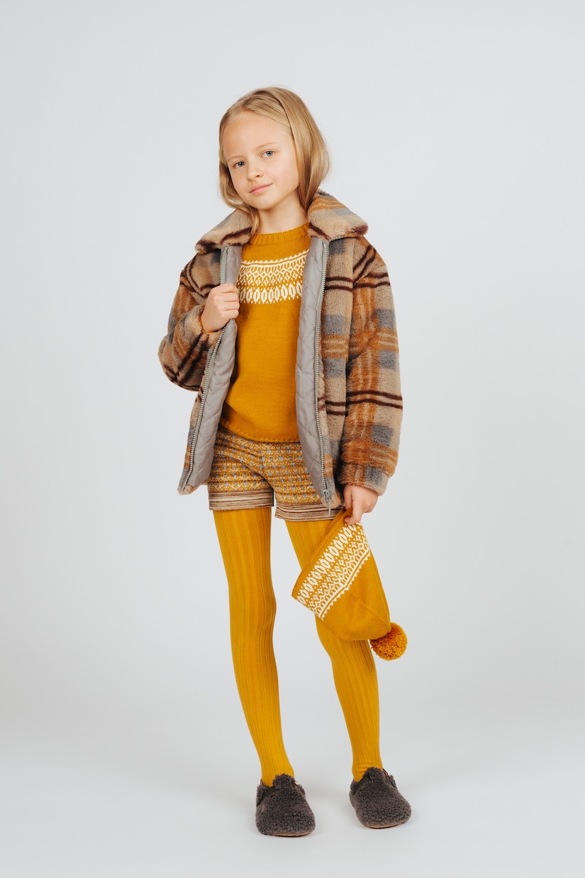 Checked faux fur jacket | Paade Mode