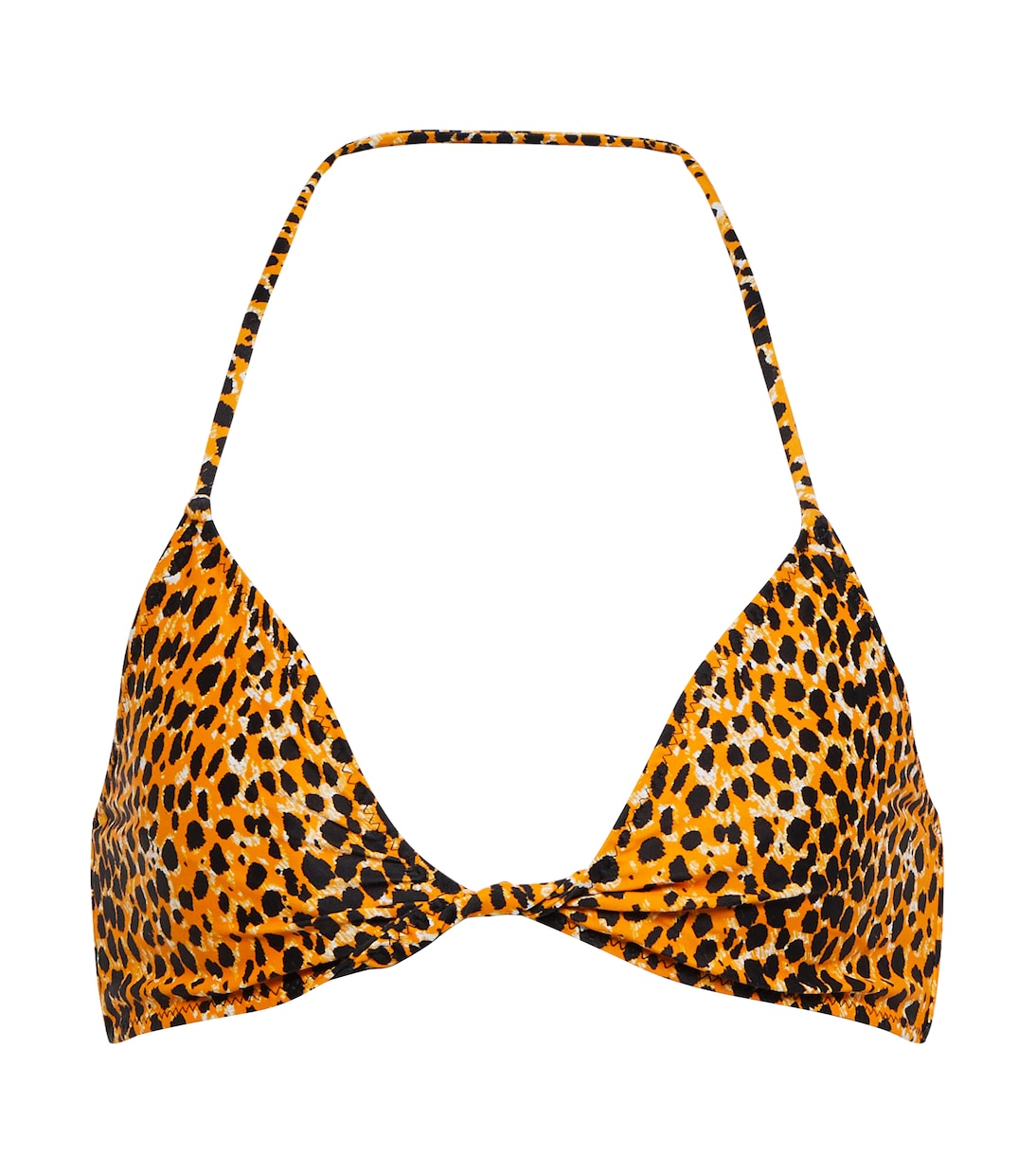 Leopard print halterneck bikini top | Ganni