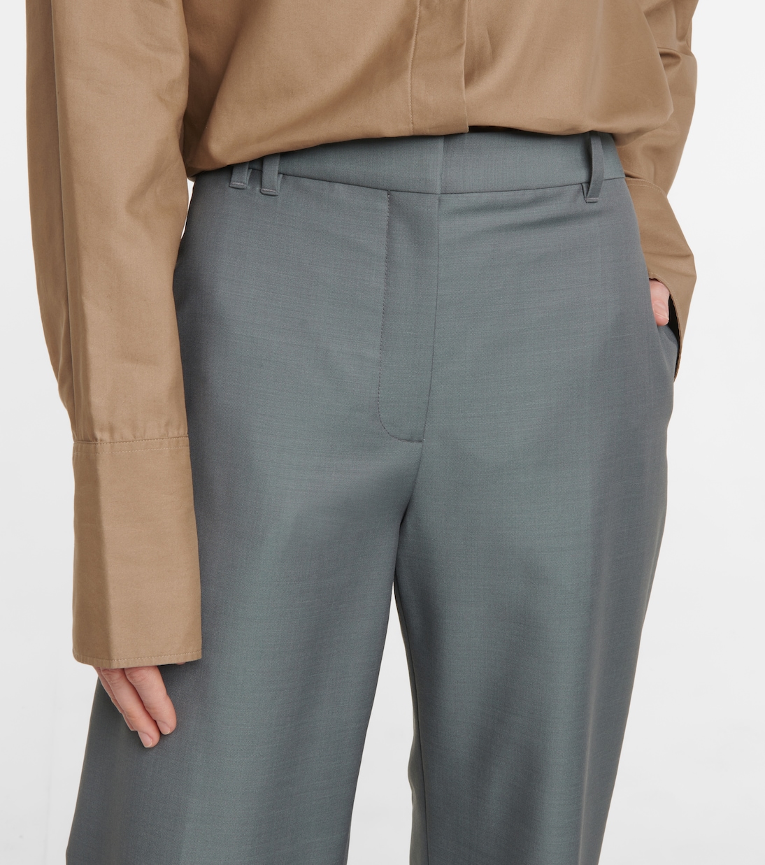 Pietro split-hem wool-blend pants | The Row