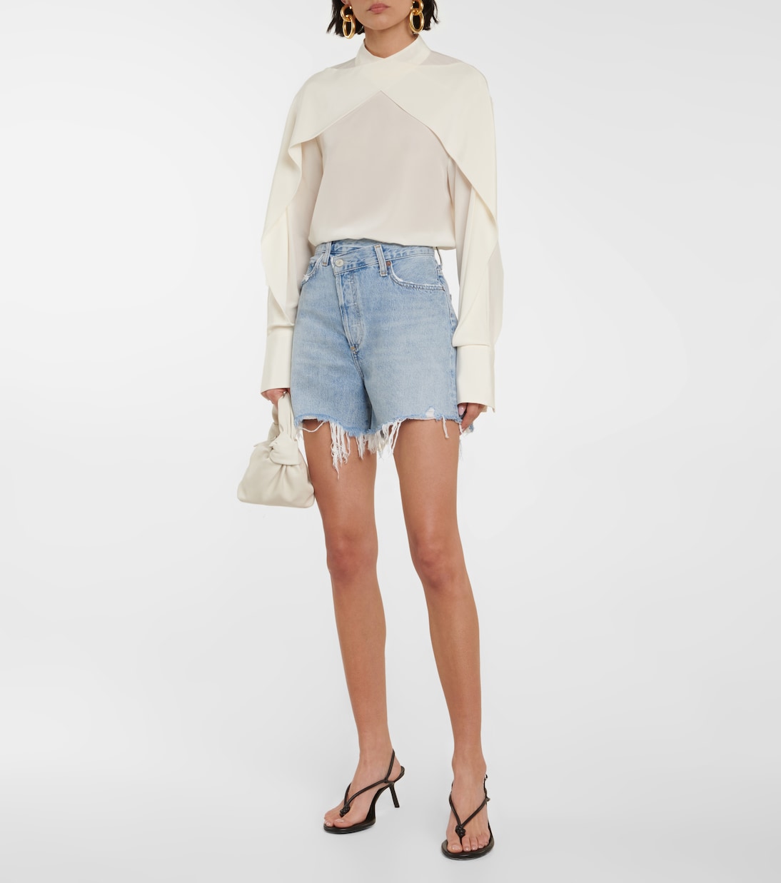 Shorts in denim Criss-Cross a vita alta | Agolde