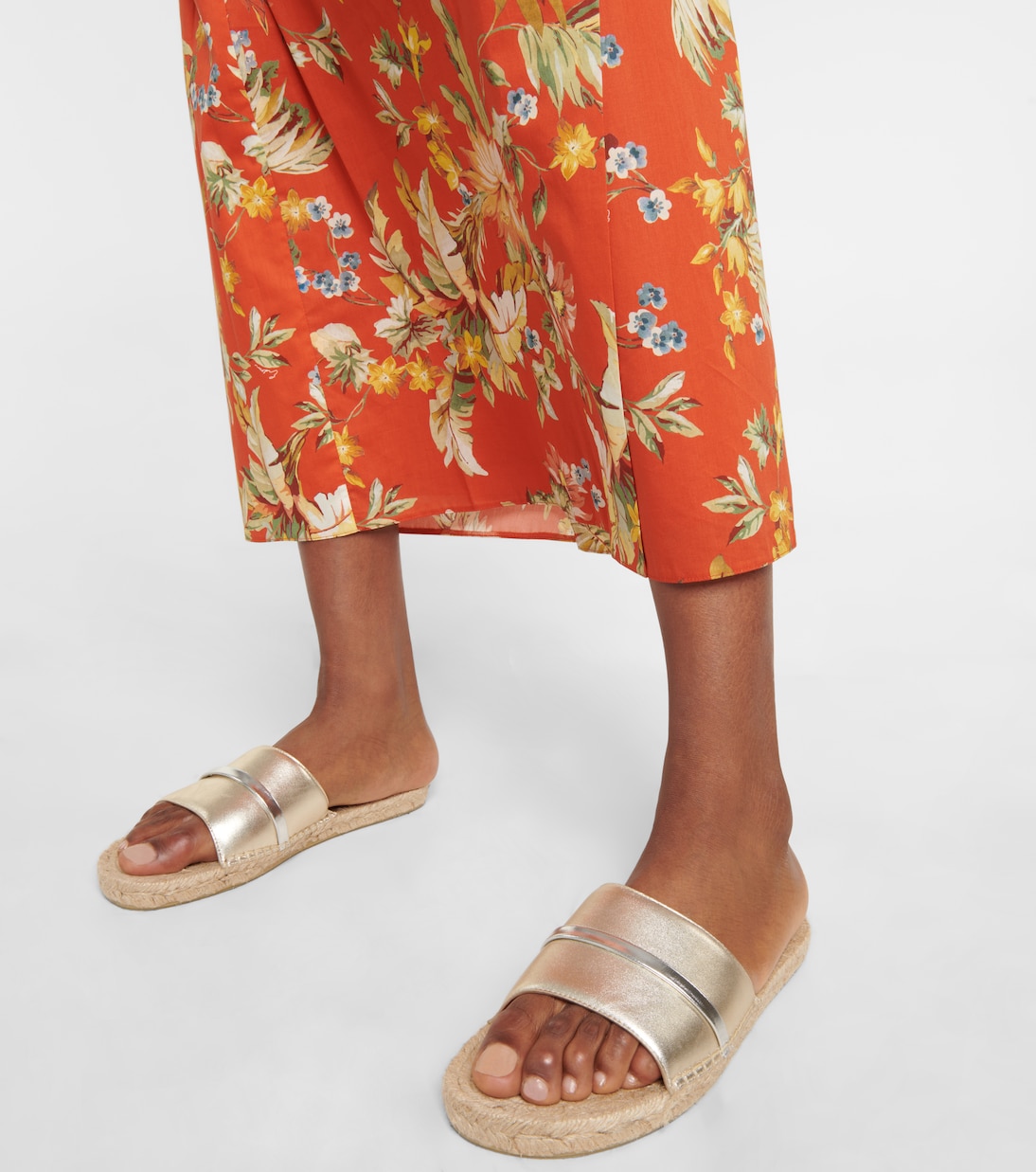 Sandali espadrillas Sol in pelle metallizzata | Malone Souliers
