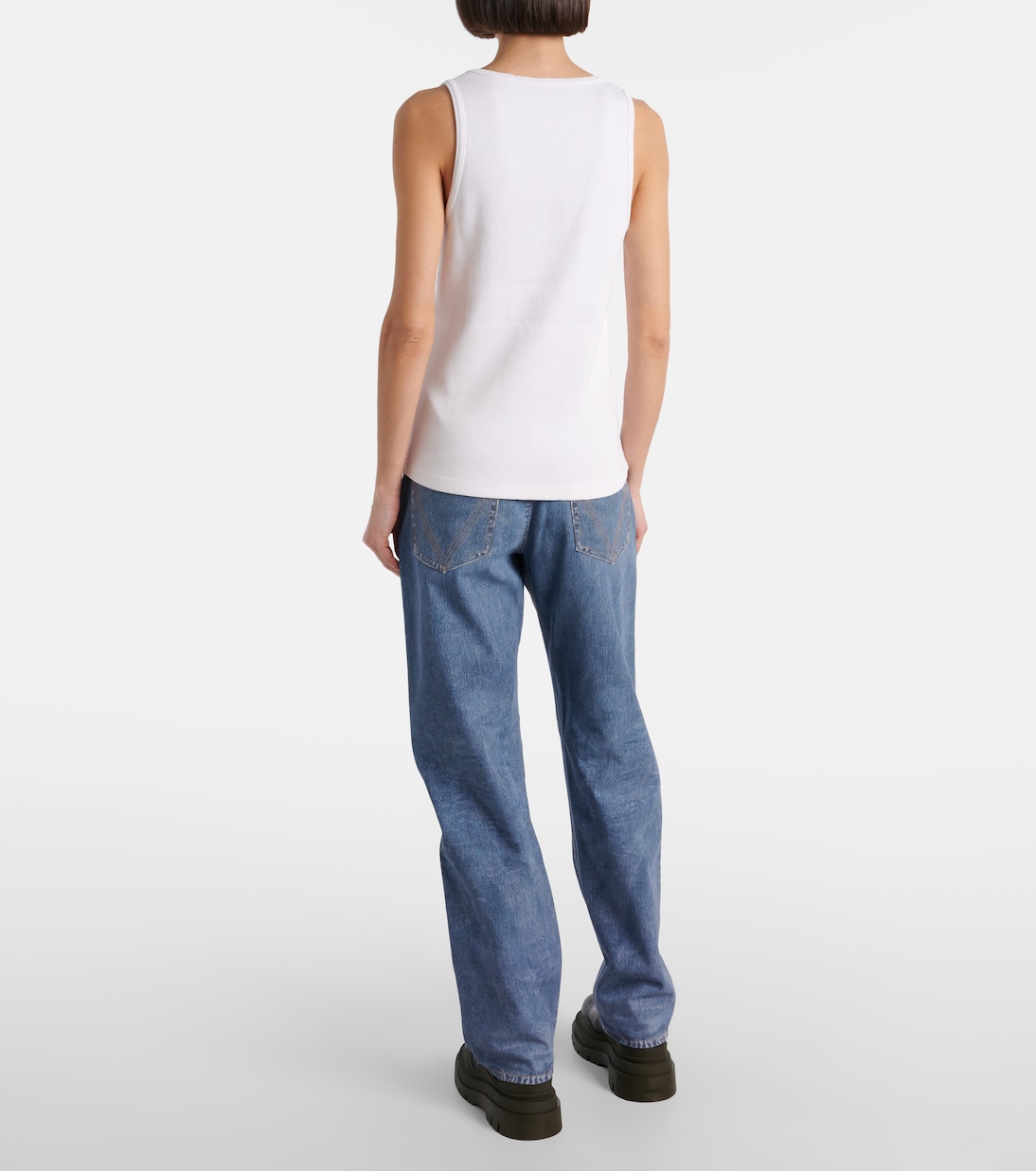 Tank top in misto cotone a coste | Bottega Veneta
