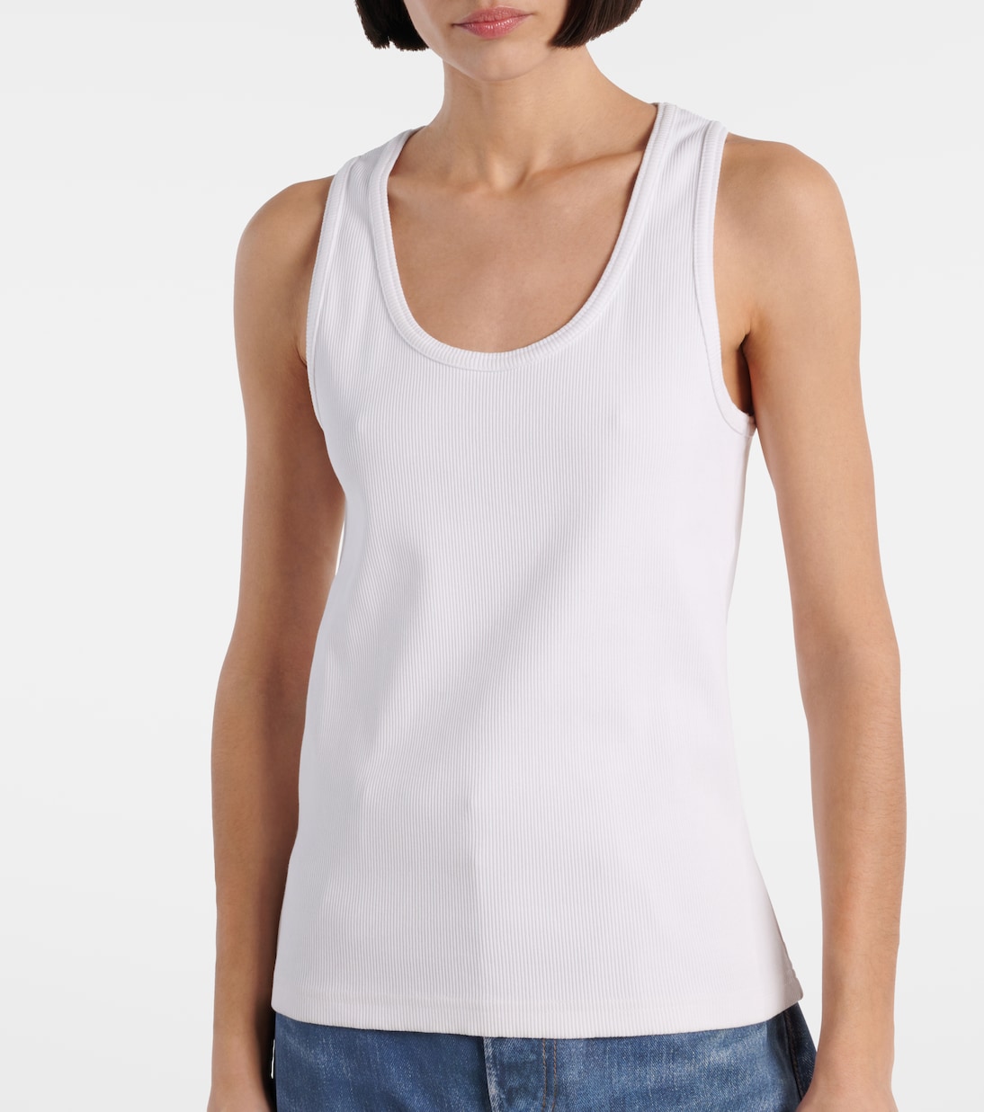 Tank top in misto cotone a coste | Bottega Veneta