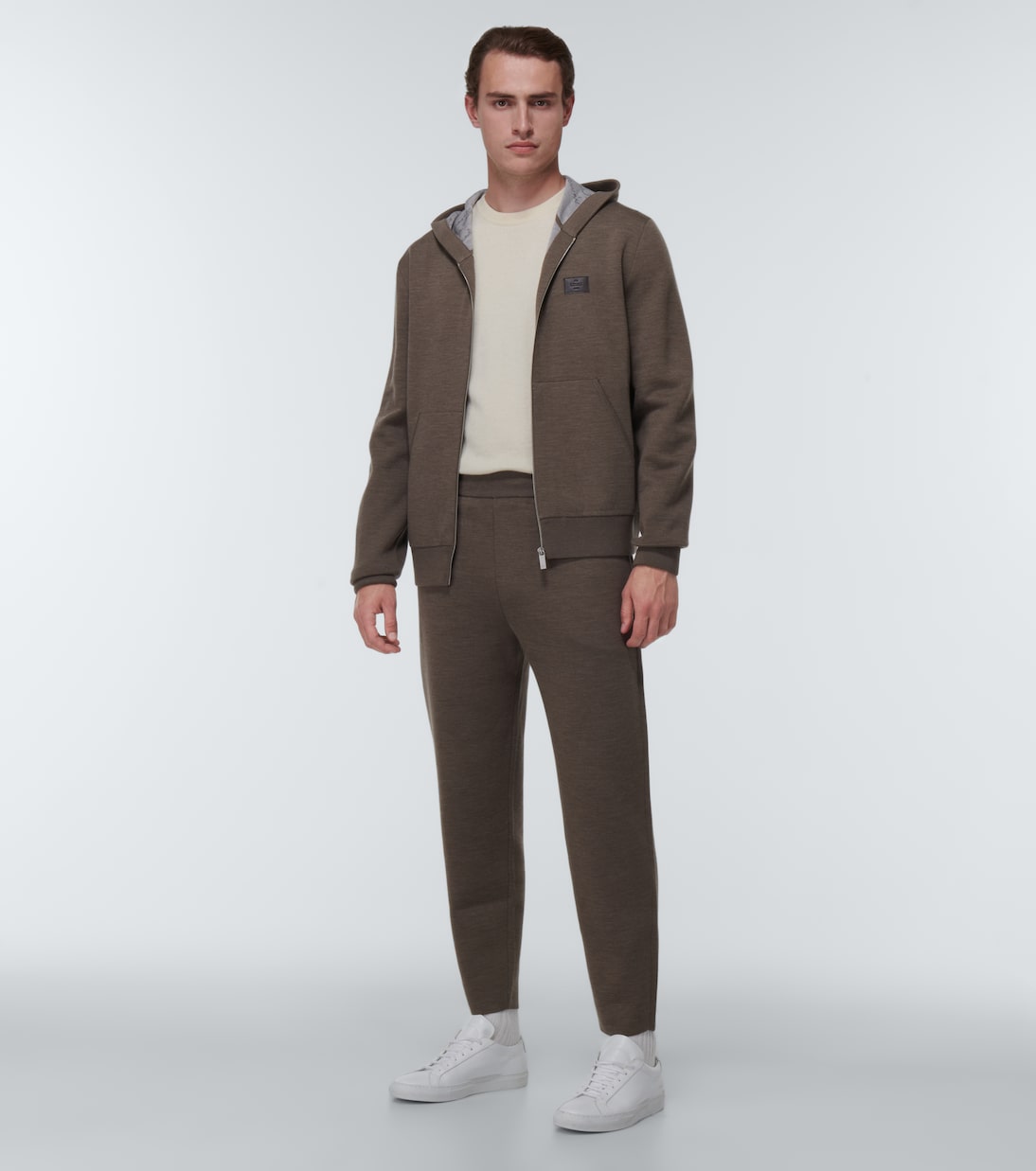Zip-up wool blend hoodie | Berluti