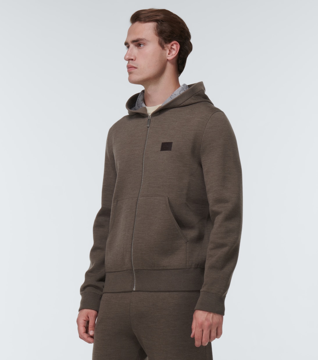 Zip-up wool blend hoodie | Berluti