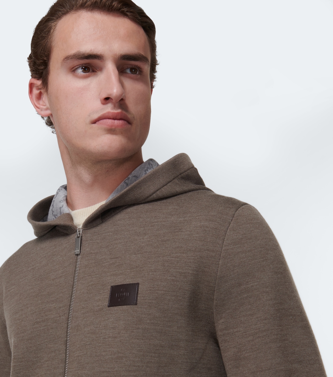 Zip-up wool blend hoodie | Berluti