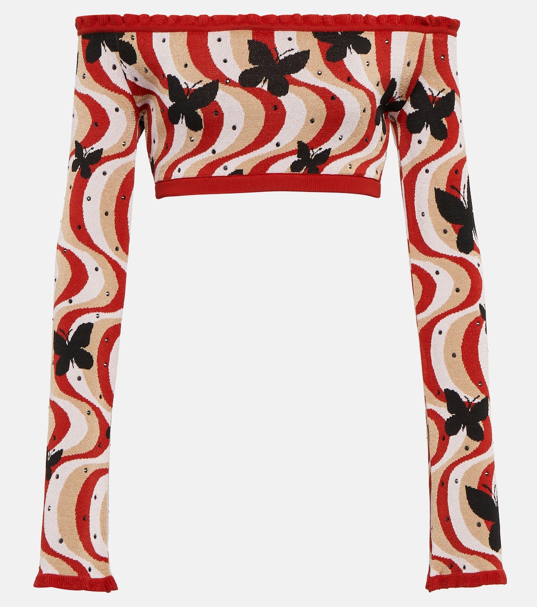 Printed bandeau cropped top | Alessandra Rich