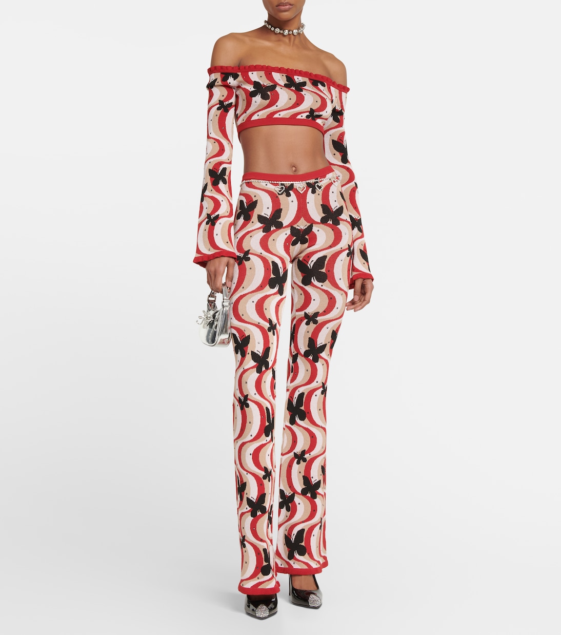 Printed bandeau cropped top | Alessandra Rich