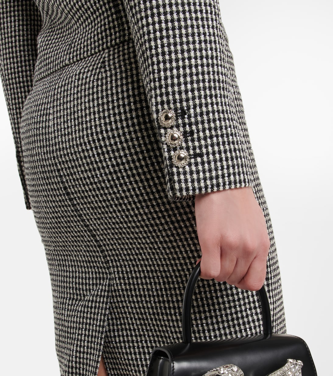 Veste en tweed à carreaux et dentelle | Alessandra Rich