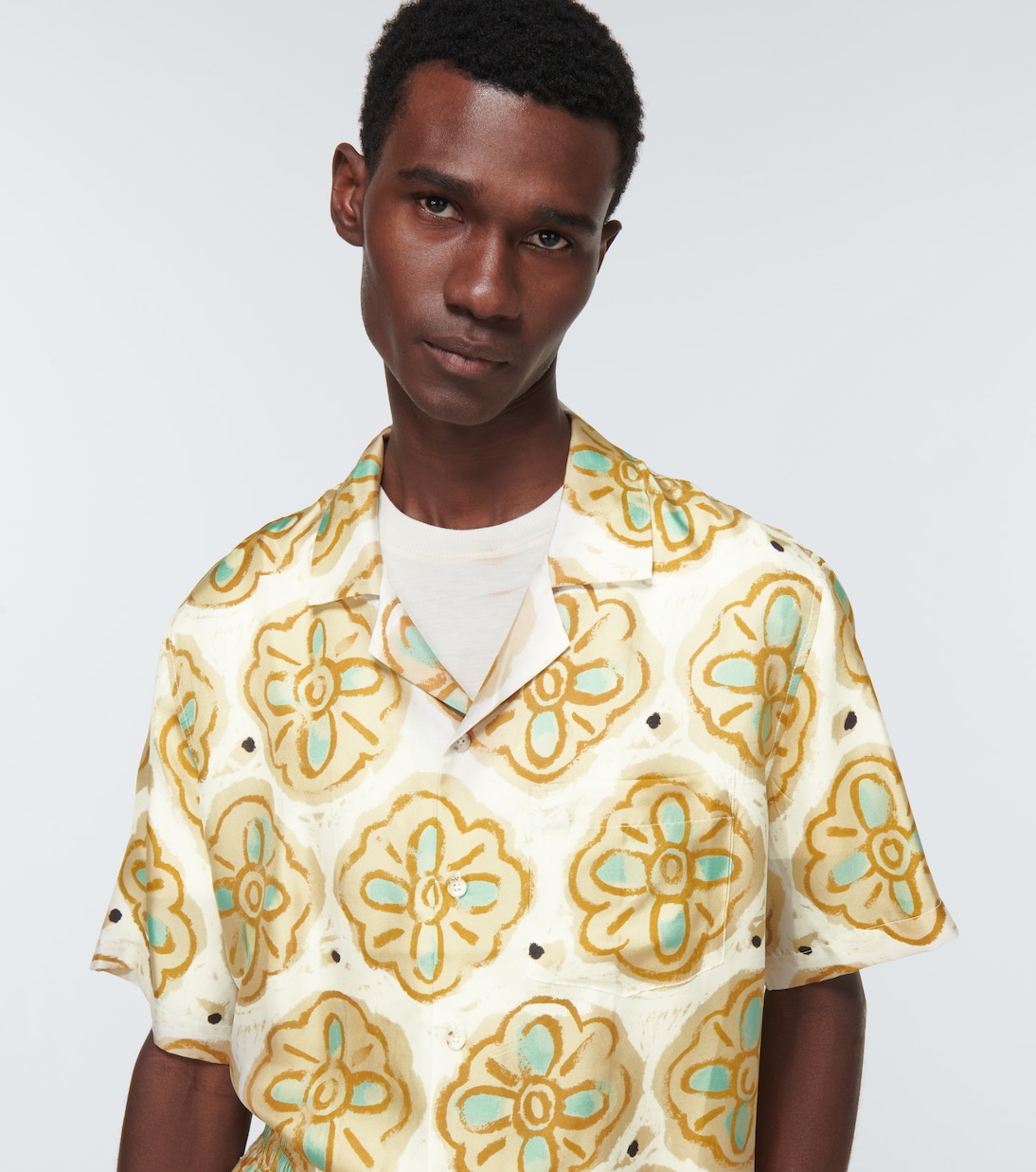 Camicia in seta con stampa | Commas