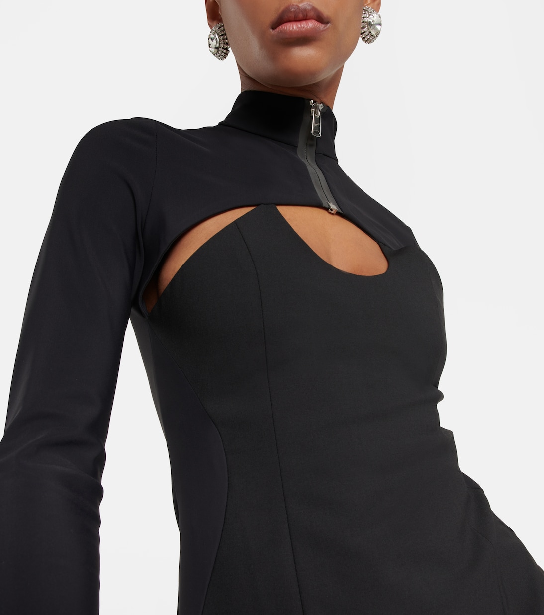 Cutout wool-blend minidress | Coperni