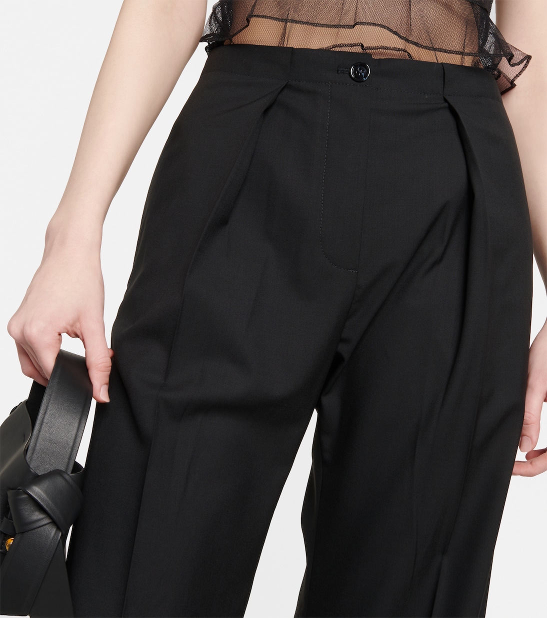 Pantalon à taille basse en laine | Acne Studios