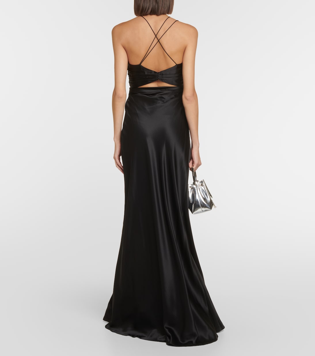 Asymmetrical silk satin gown | The Sei