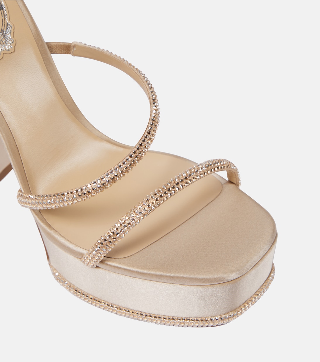 Embellished satin platform sandals | Rene Caovilla