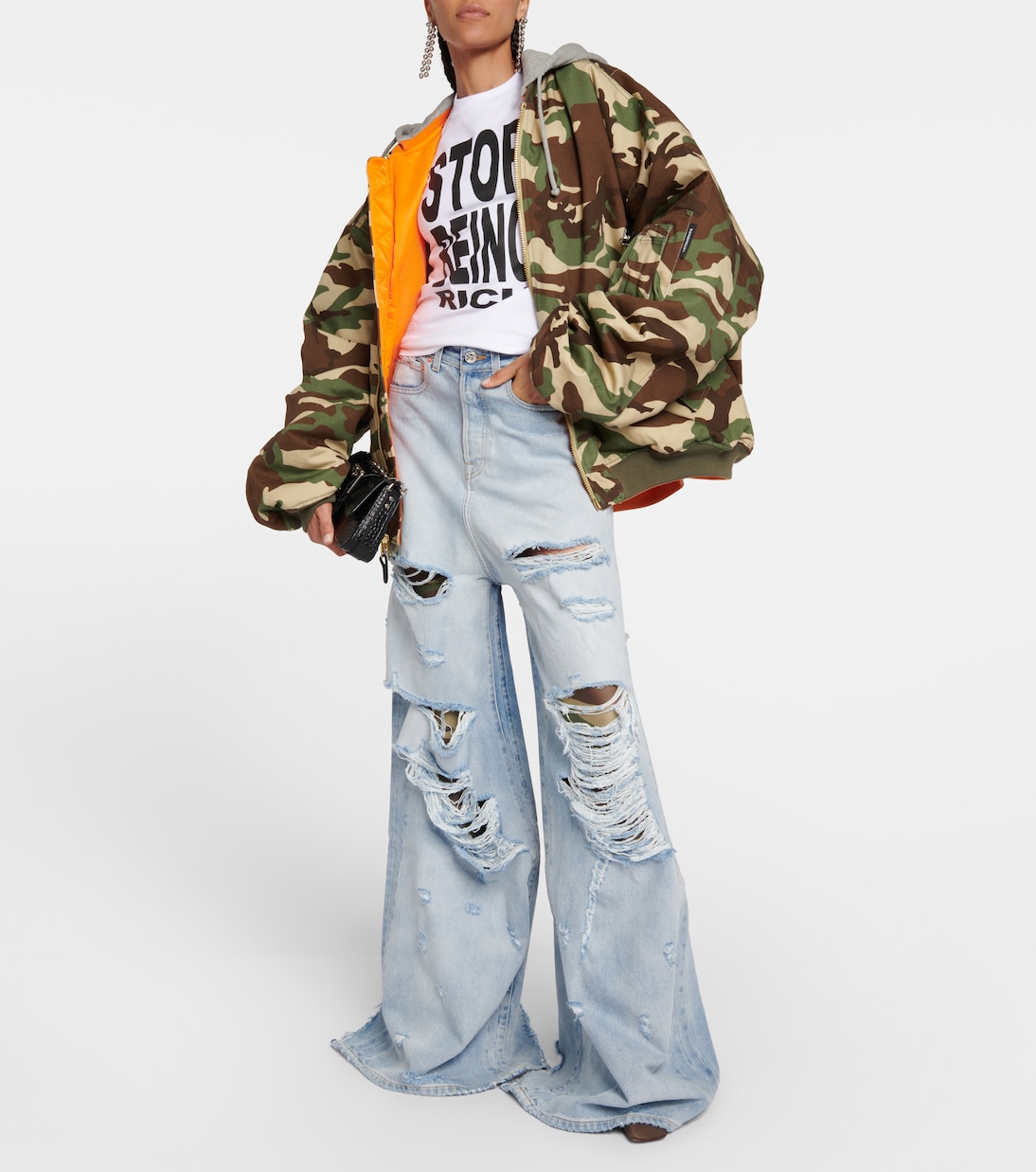 Distressed high-rise jeans | Vetements