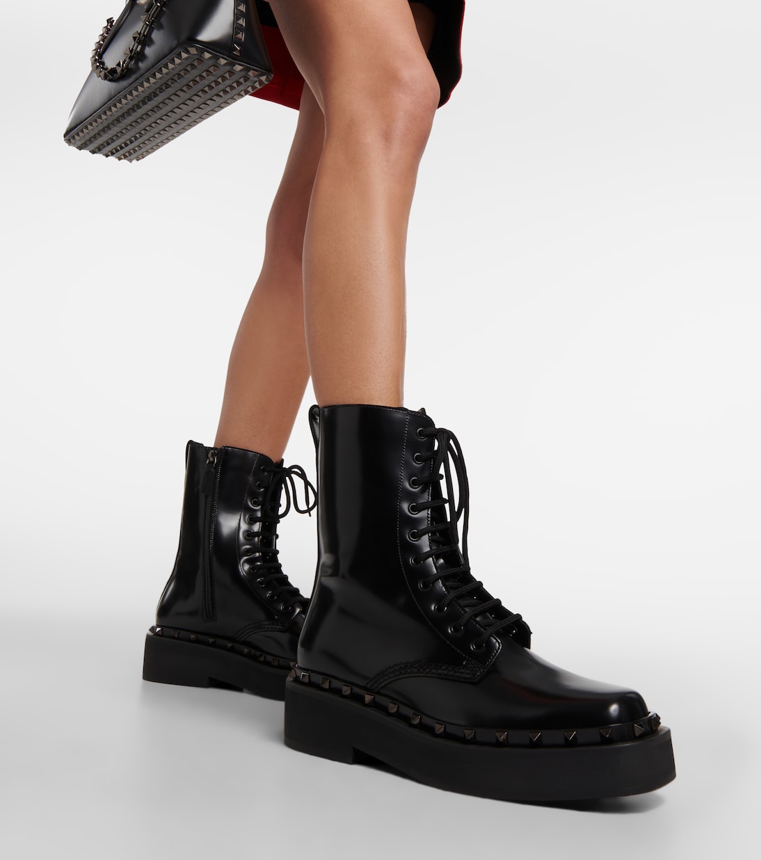 Schnürstiefel Rockstud M-Way aus Leder | Valentino Garavani