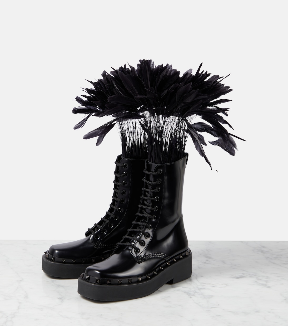 Schnürstiefel Rockstud M-Way aus Leder | Valentino Garavani