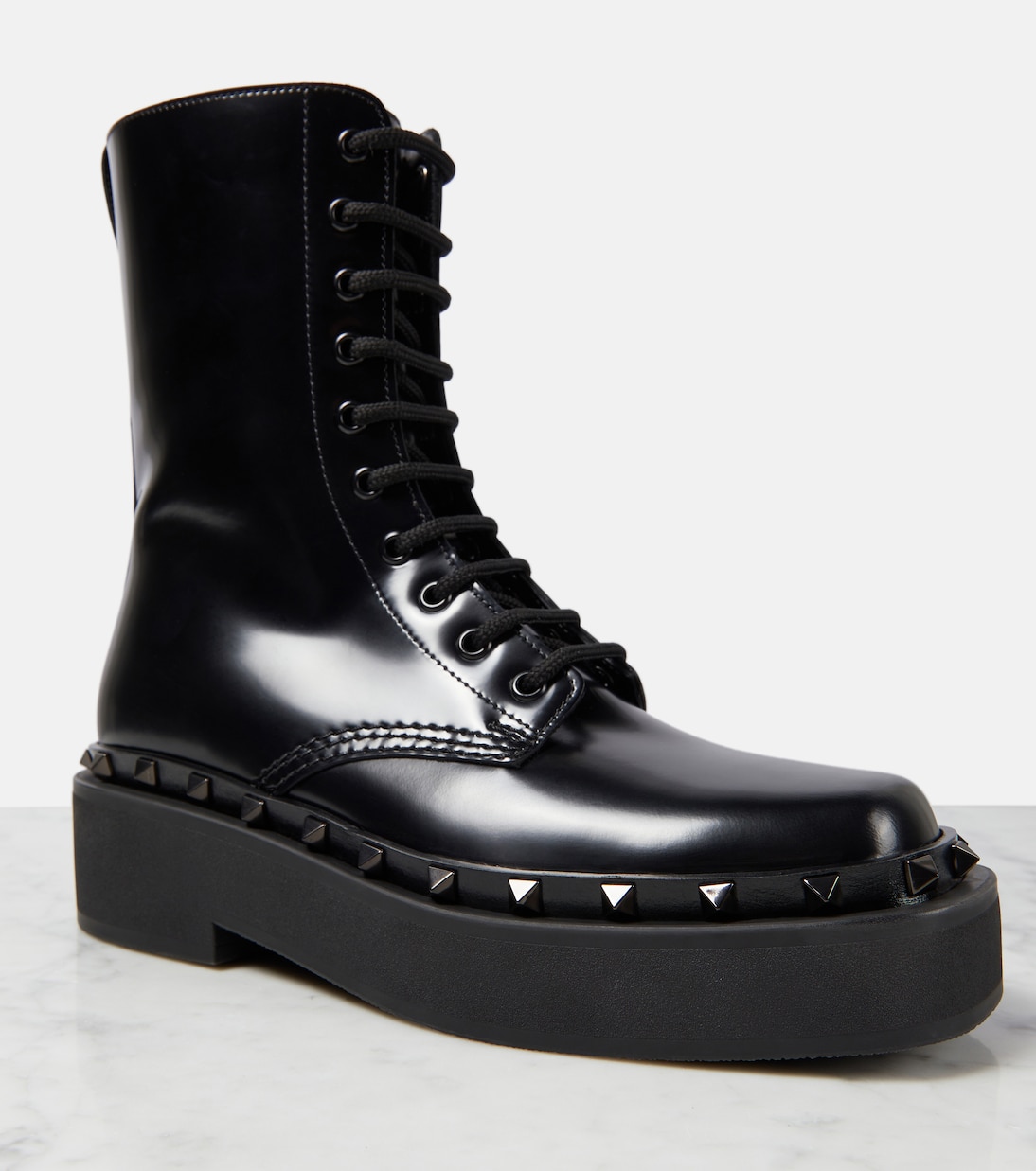 Schnürstiefel Rockstud M-Way aus Leder | Valentino Garavani