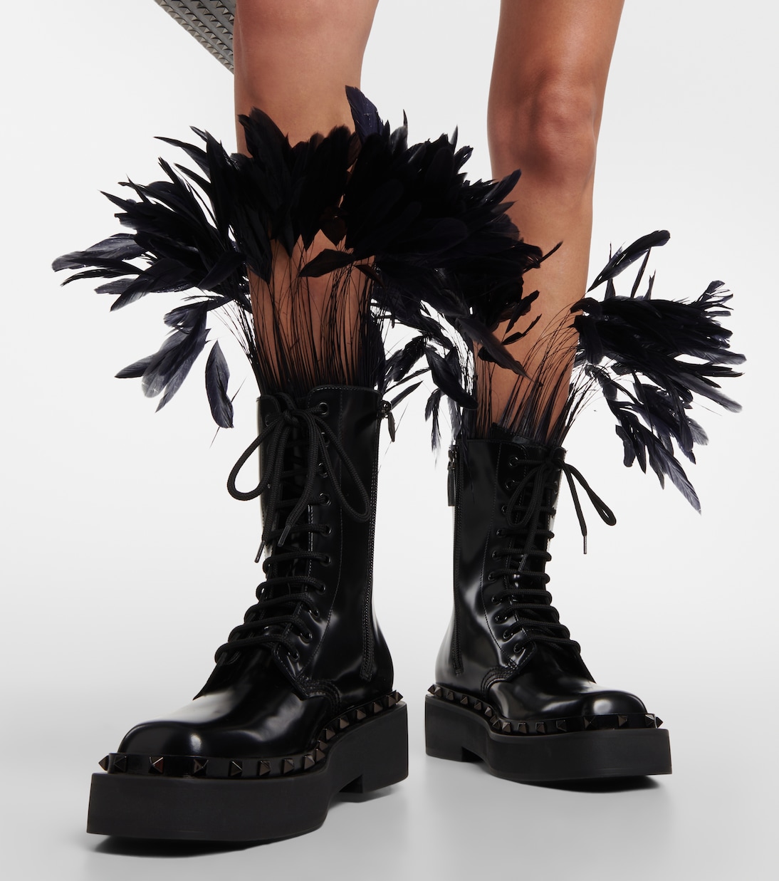 Schnürstiefel Rockstud M-Way aus Leder | Valentino Garavani