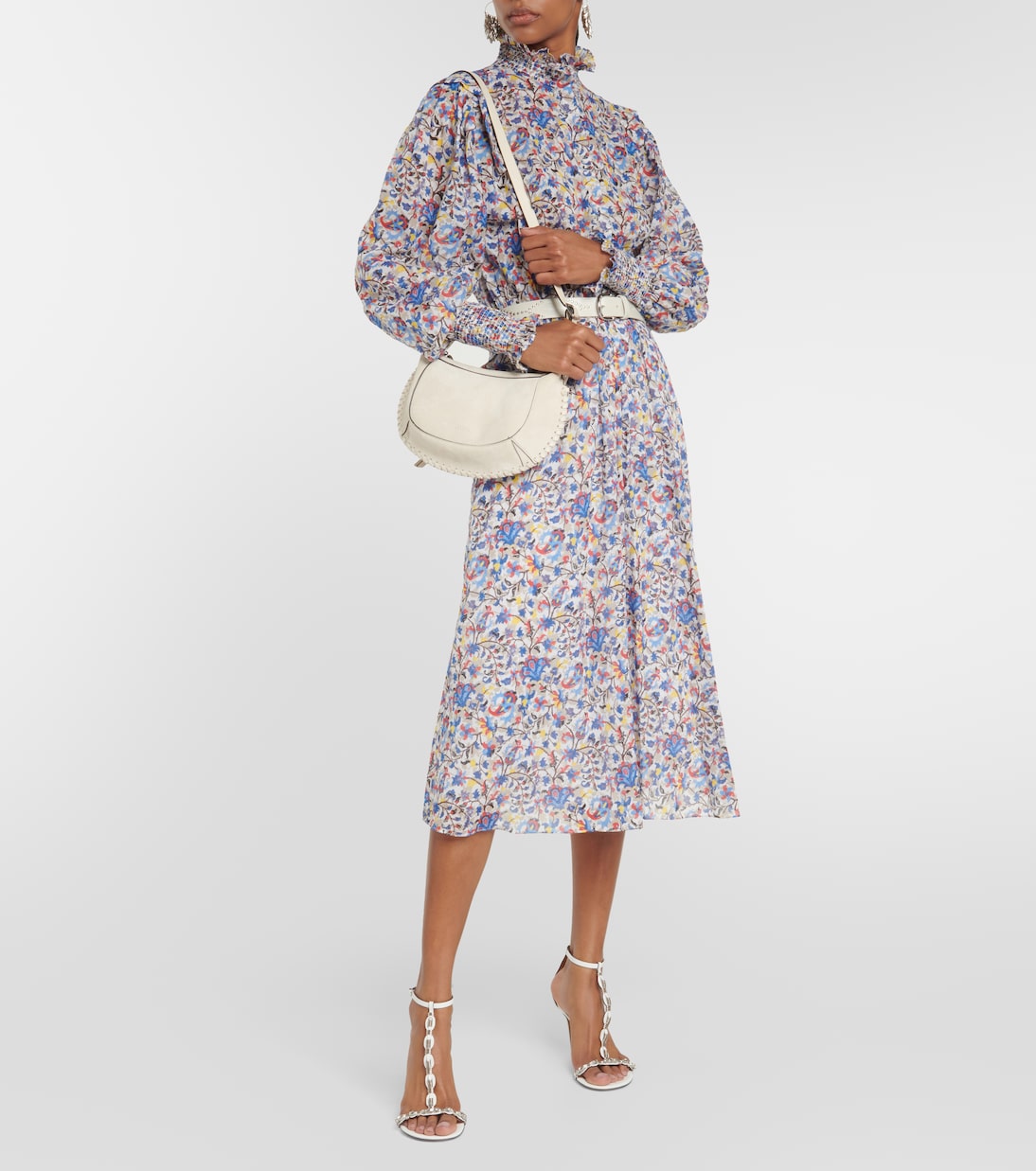 Vestido midi Galoa de algodón floral | Marant Etoile