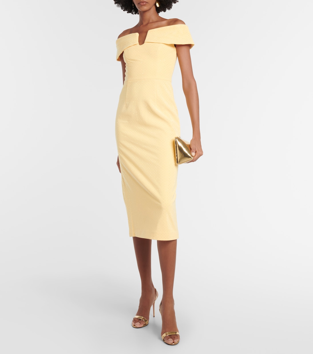 Lumiere embellished mesh midi dress | Rebecca Vallance