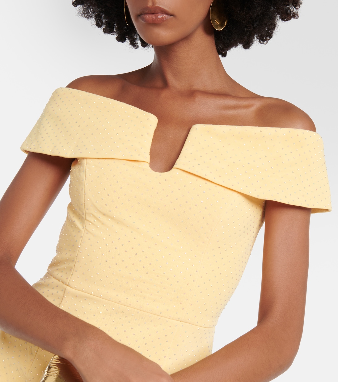 Lumiere embellished mesh midi dress | Rebecca Vallance