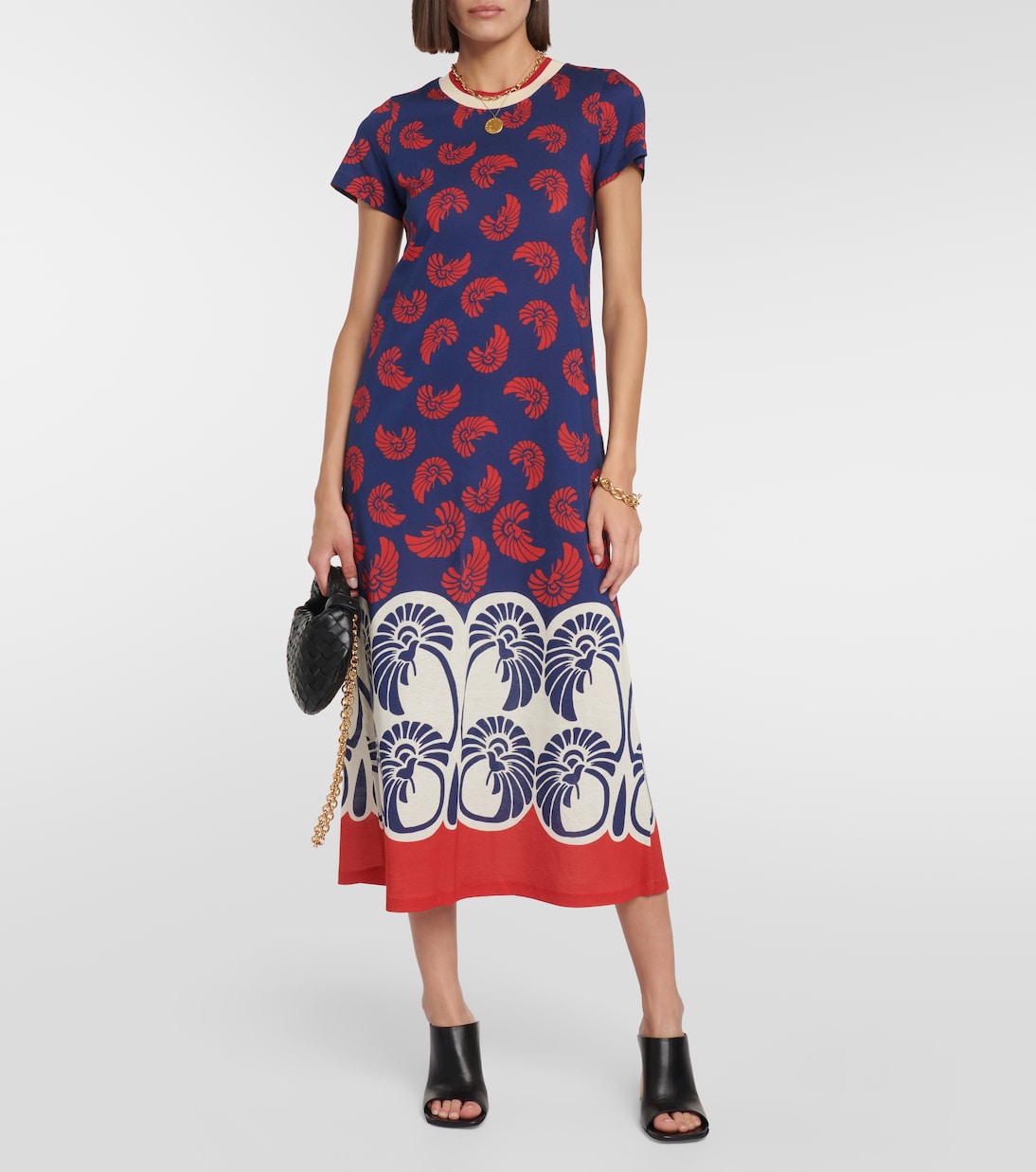 Sporty Swing printed cotton midi dress | La DoubleJ