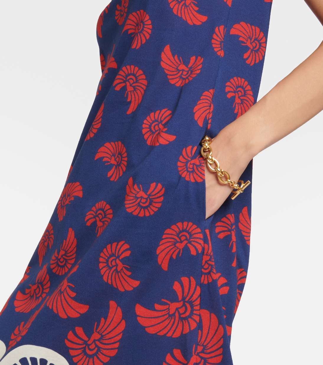 Sporty Swing printed cotton midi dress | La DoubleJ