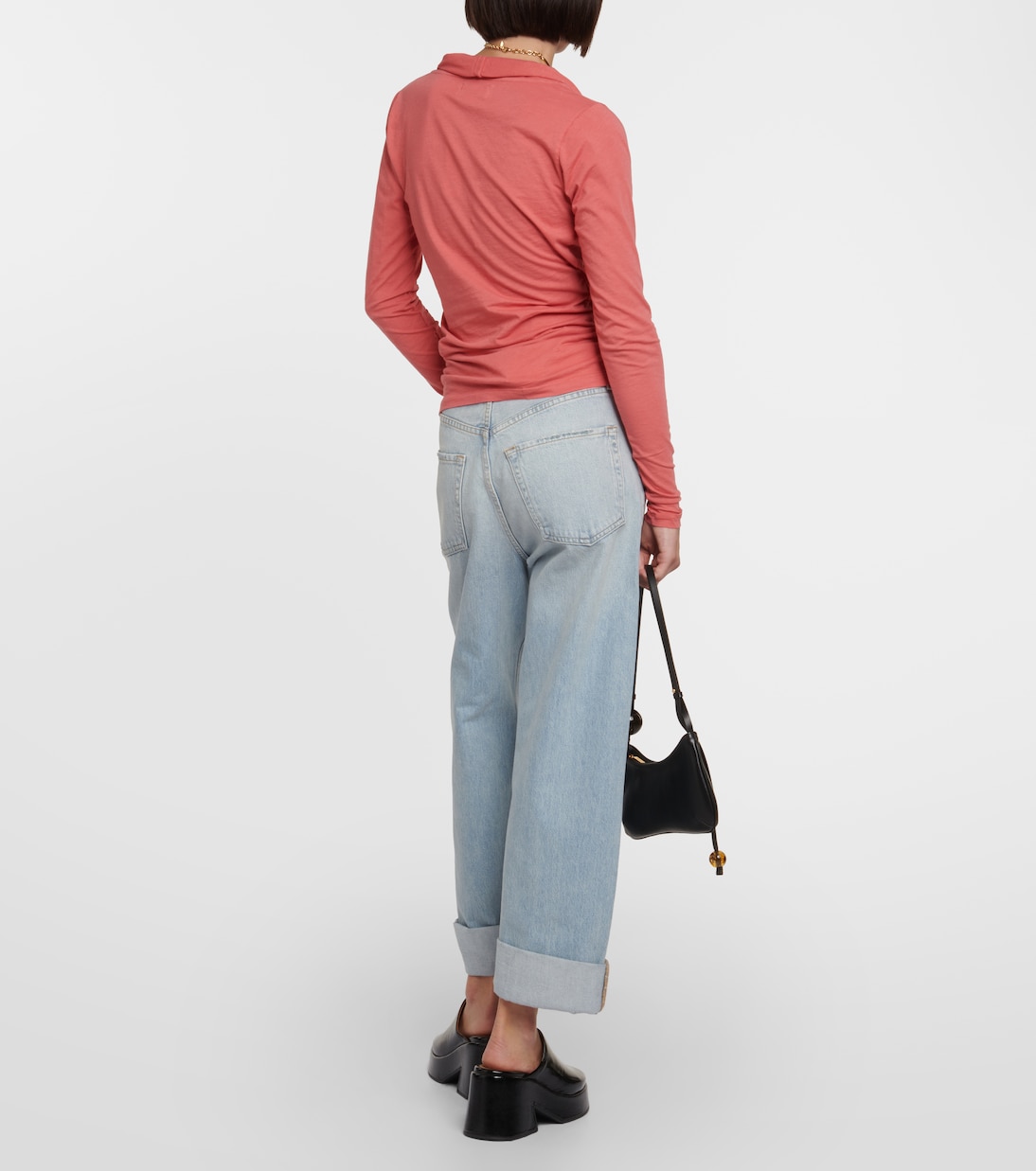 Meri cotton-blend wrap top | Velvet