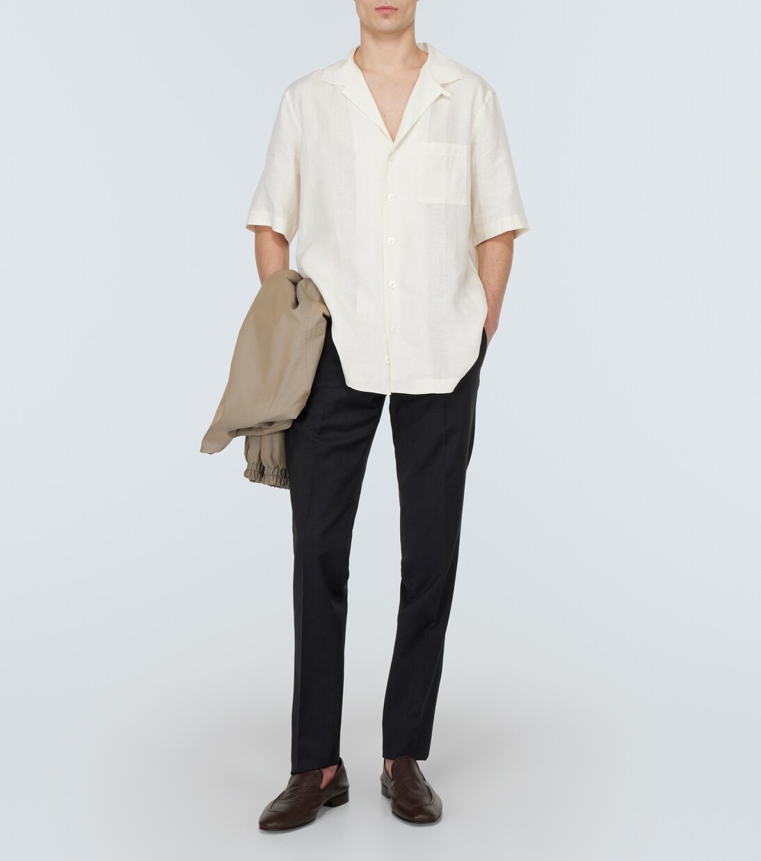 Camicia bowling in lino | Lardini