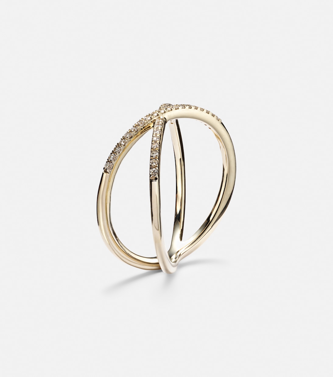 Ring X aus 10kt aus Gelbgold mit Diamanten | Stone and Strand