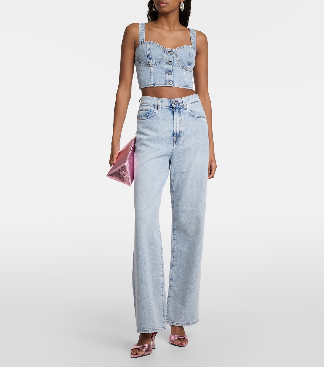 High-rise straight-leg jeans | 7 For All Mankind