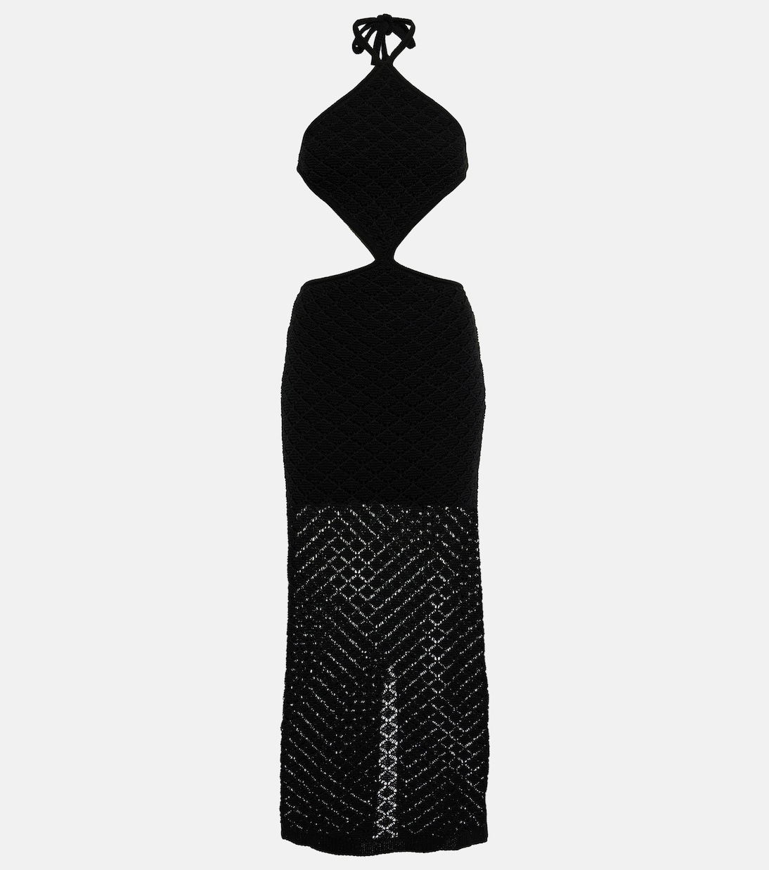 Diamond halterneck cutout maxi dress  | Bananhot
