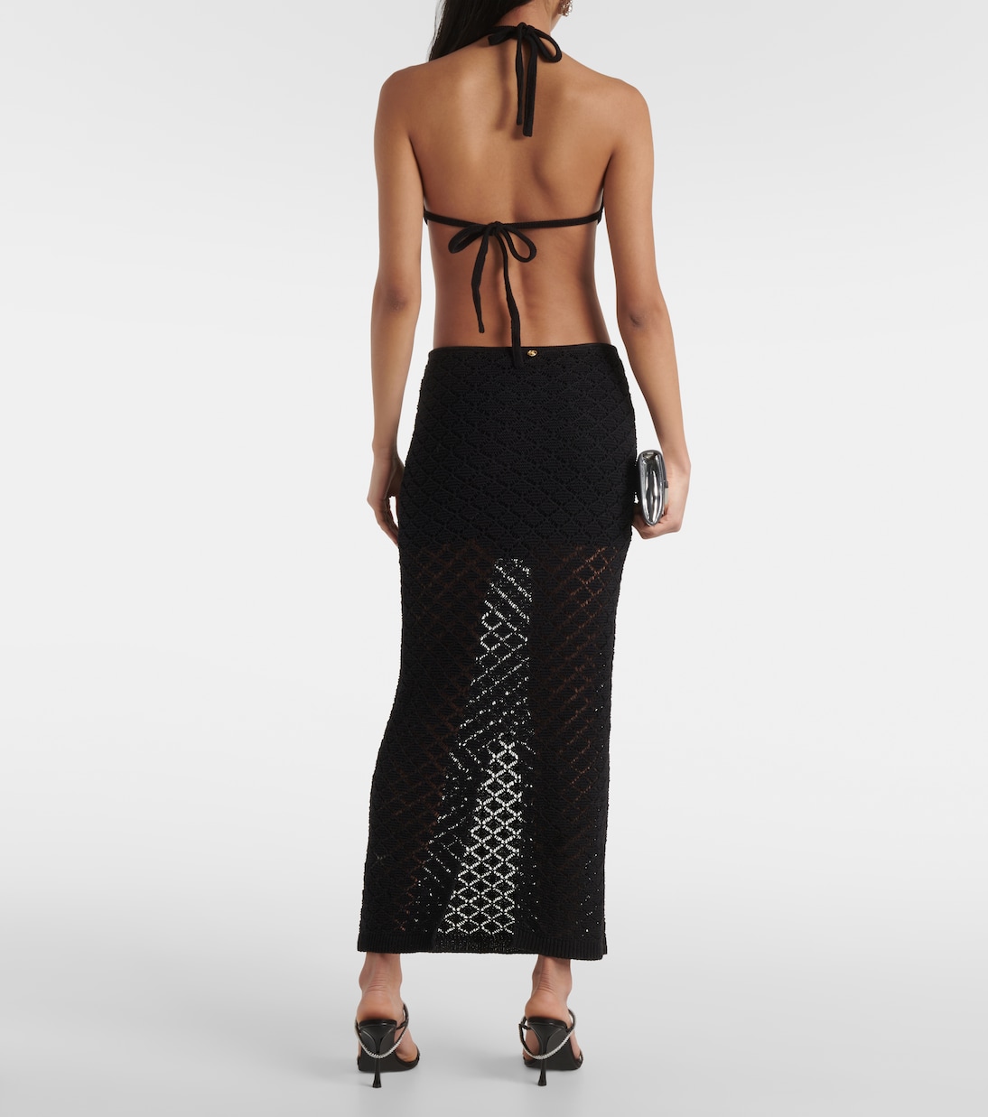 Diamond halterneck cutout maxi dress  | Bananhot