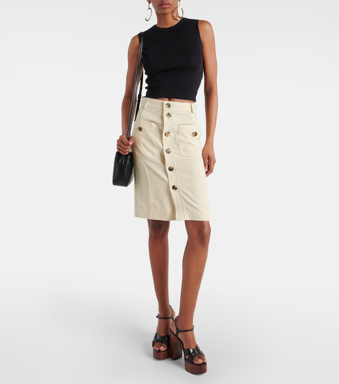 Sandales à plateau Bianca 85 en cuir | Saint Laurent