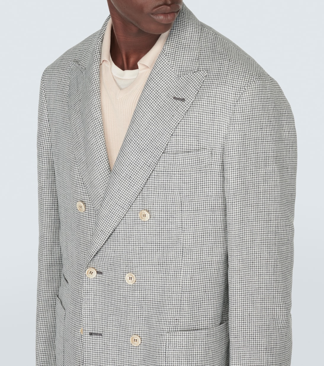 Houndstooth linen blazer | Brunello Cucinelli