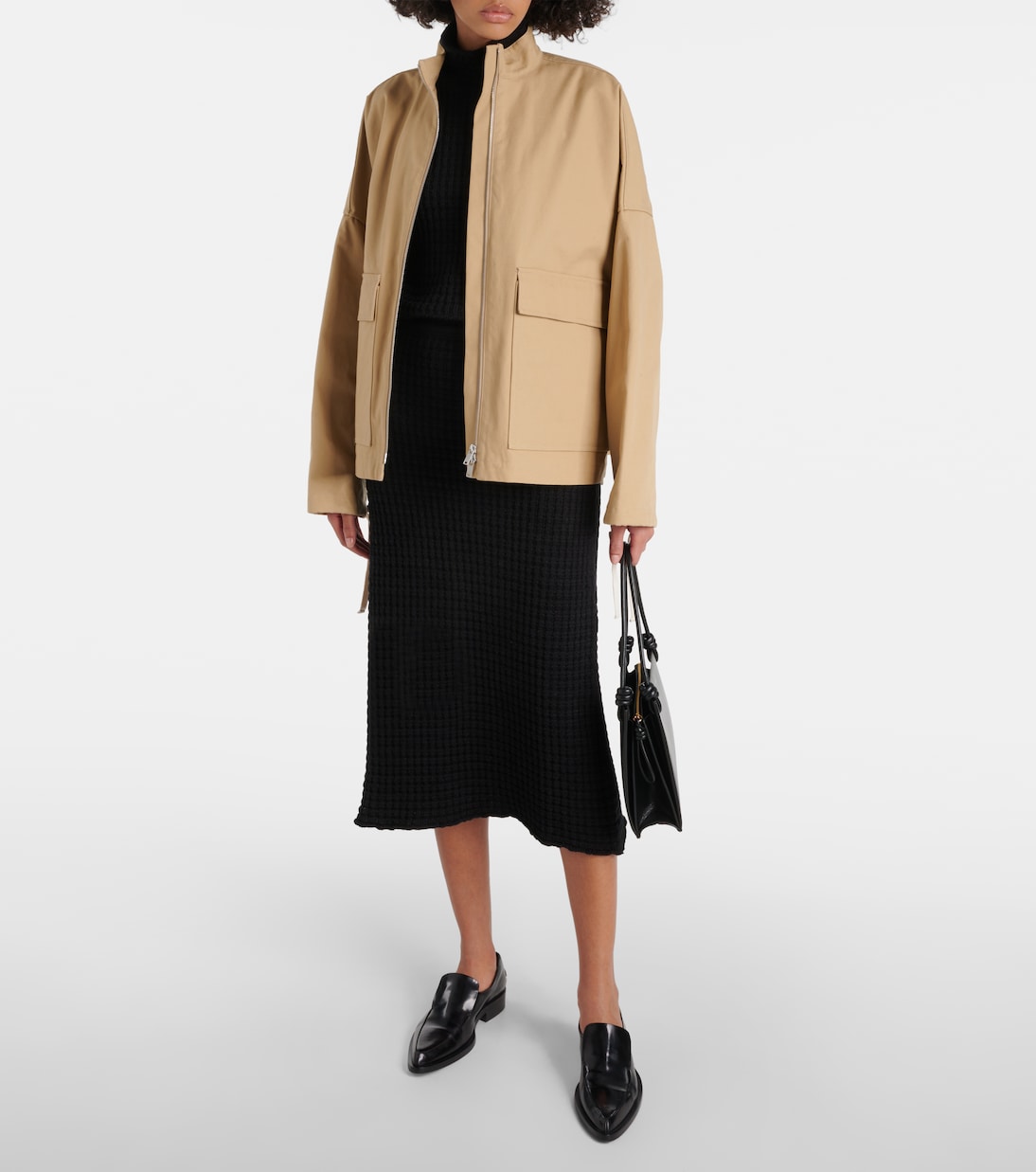 Gonna midi in cotone bouclé | Jil Sander