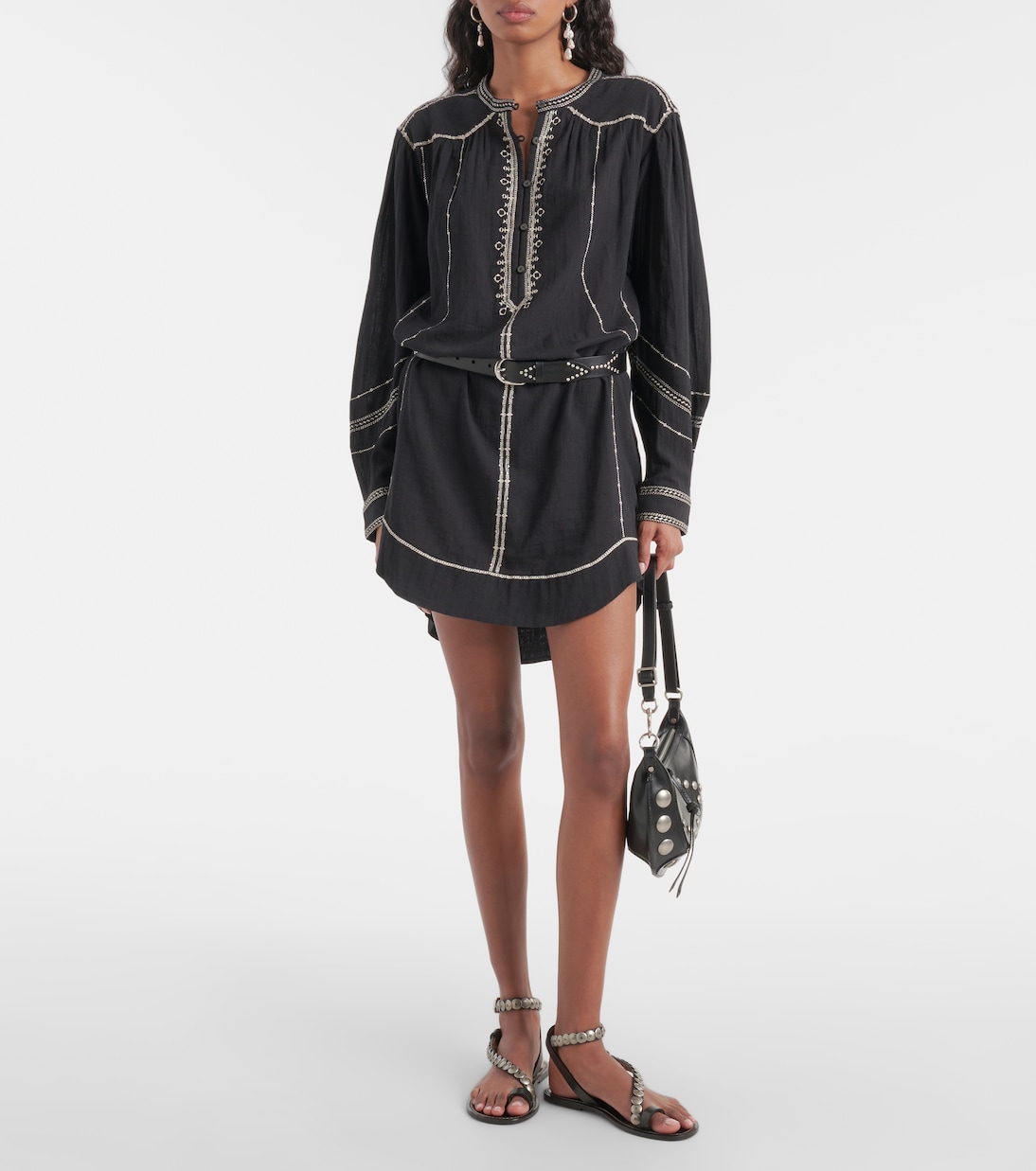 Robe Pradel brodée en coton | Marant Etoile