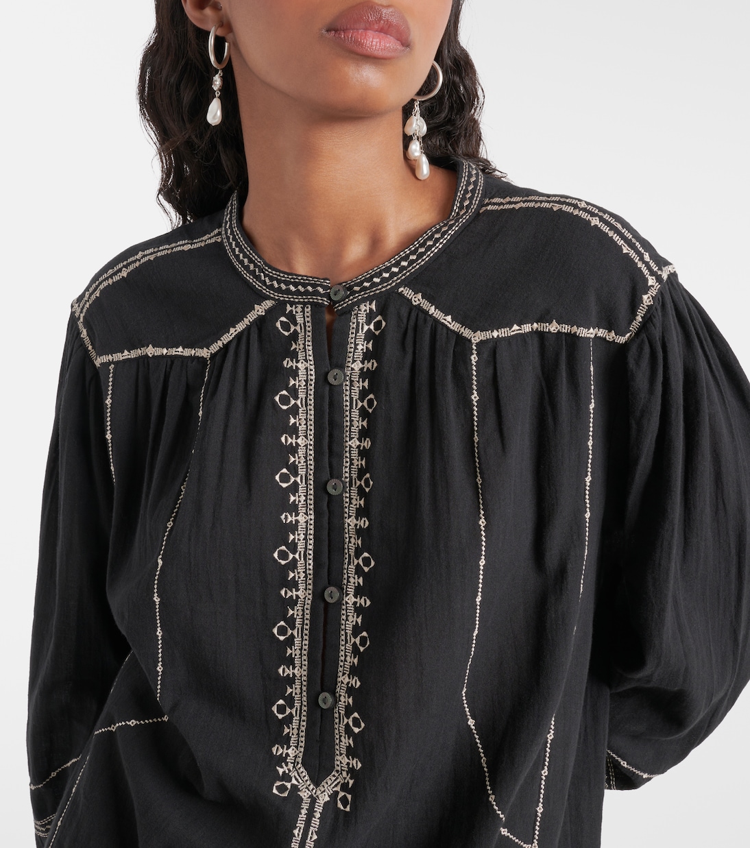 Robe Pradel brodée en coton | Marant Etoile